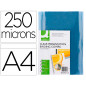 Tapa de encuadernacion q-connect pvc din a4 incolora 250 mc paquete de 100 unidades