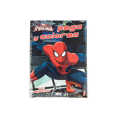 Cuaderno de colorear spiderman pegacolor con pegatinas 12 paginas 210x280 mm