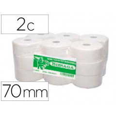 Papel higienico jumbo 2/c celulosa blanca mandril 70 mm para dispensador kf16756