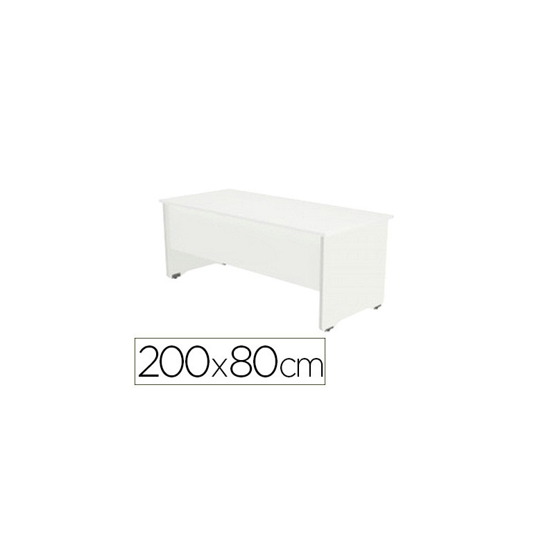 Mesa oficina rocada serie work 200x80 cm acabado aw04 blanco/blanco