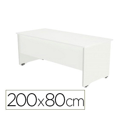 Mesa oficina rocada serie work 200x80 cm acabado aw04 blanco/blanco