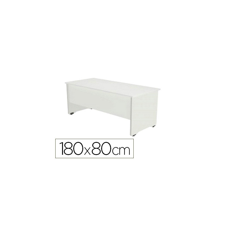 Mesa oficina rocada serie work 180x80 cm acabado aw04 blanco/blanco