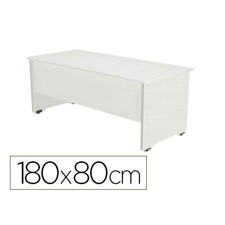 Mesa oficina rocada serie work 180x80 cm acabado aw04 blanco/blanco
