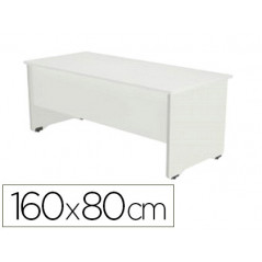 Mesa oficina rocada serie work 160x80 cm acabado aw04 blanco/blanco