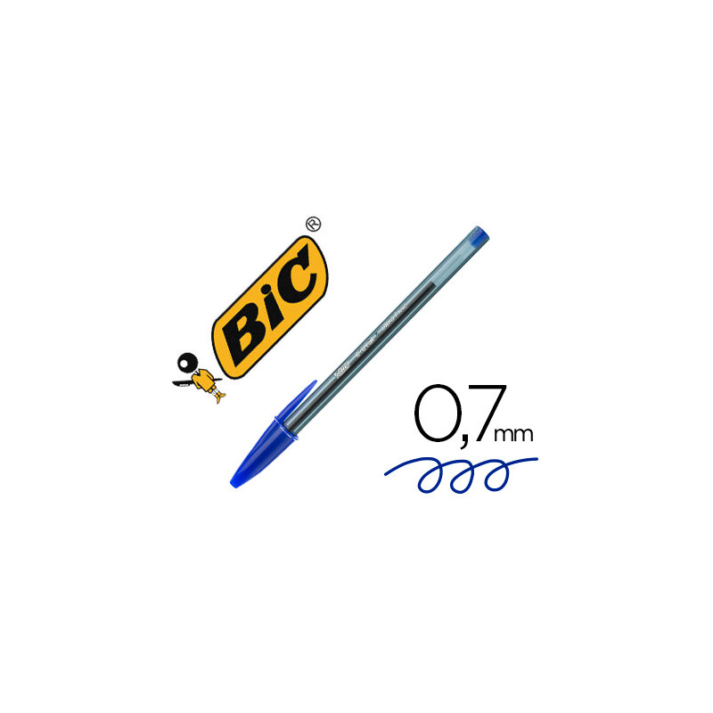 Boligrafo bic cristal ultrafine punta forma aguja 0,7 mm azul