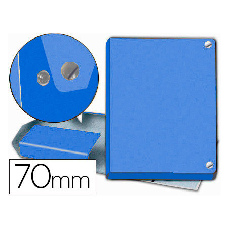 Carpeta proyectos pardo folio lomo 70 mm carton forrado azul con broche