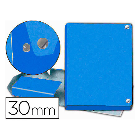 Carpeta proyectos pardo folio lomo 30 mm carton forrado azul con broche