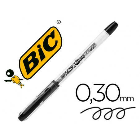Boligrafo bic gelocity stic gel negro punta de 0,5 mm