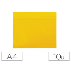 Funda tarifold magnetica din a4 horizontal identificacion palets y estanterias amarillo pack de 10 unidades
