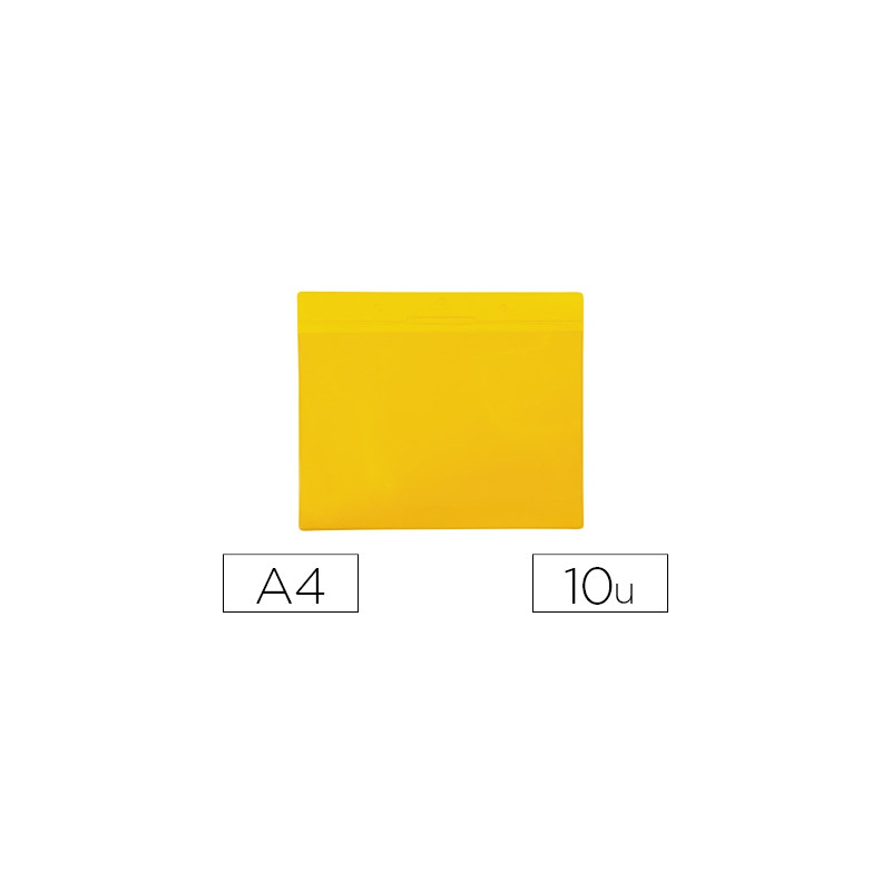 Funda djois magnetica din a4 horizontal identificacion palets y estanterias amarillo pack de 10 unidades
