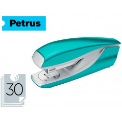 Grapadora petrus mod 635 petrus wow turquesa metalizada capacidad 30 hojas