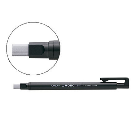 Portagomas tombow con clip punta goma blanca rectangular 2,5 x 5 mm color negro