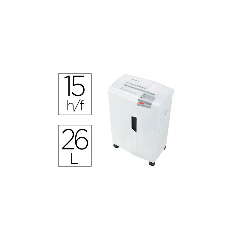 Destructora de documentos hsm shredstar x15 capacidad de corte 15h en particulas destruye grapas clips cd y tarjetas
