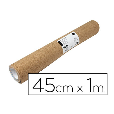 Corcho liderpapel adhesivo ancho 45cm longitud 1m espesor 1mm en rollo