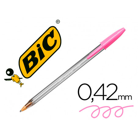 Boligrafo bic cristal fun rosa punta 1,6 mm