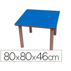Mesa madera mobetuc t1 cuadrada con tapa laminada haya 80x80 cm