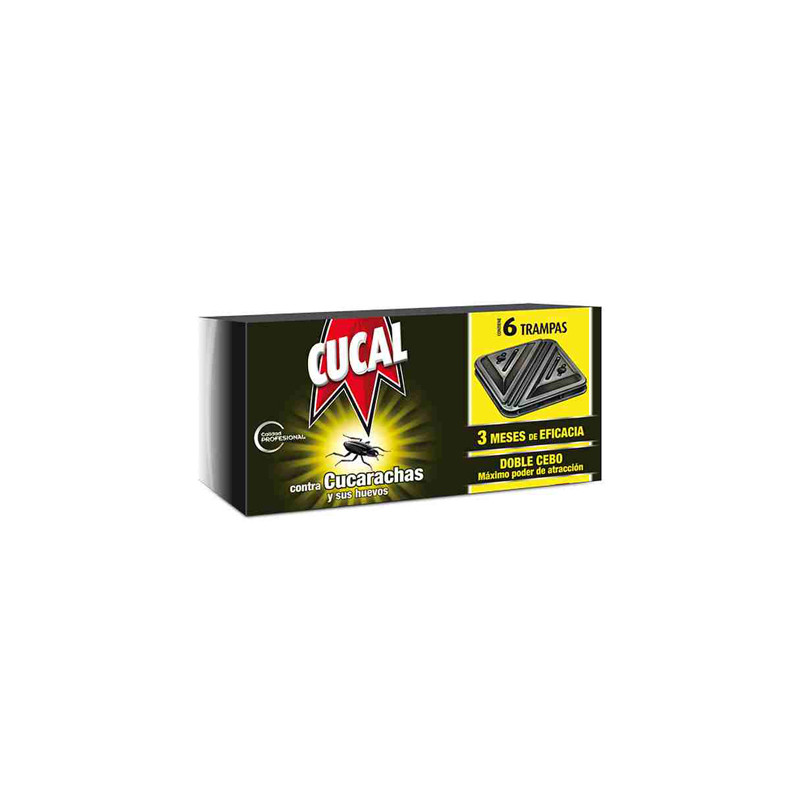 Trampa cucal contra cucarachas y huevos doble cebo 3 meses de eficacia pack de 6 trampas