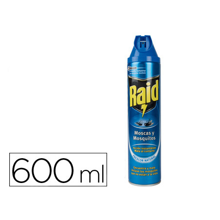 Insecticida raid spray moscas y mosquitos 600 ml