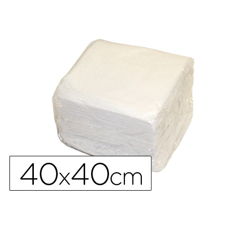Servilleta de papel 40x40 cm blanca dos capas paquete de 50 unidades