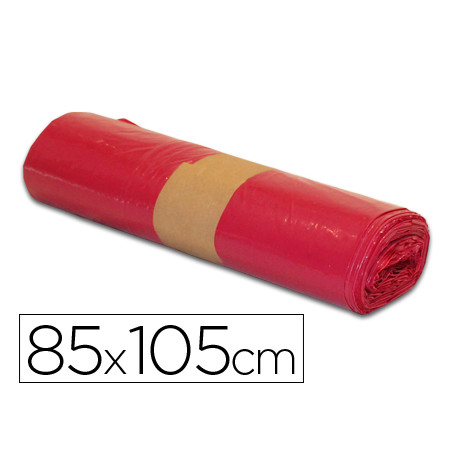 Bolsa basura industrial roja 85x105cm galga 110 rollo de 10 unidades