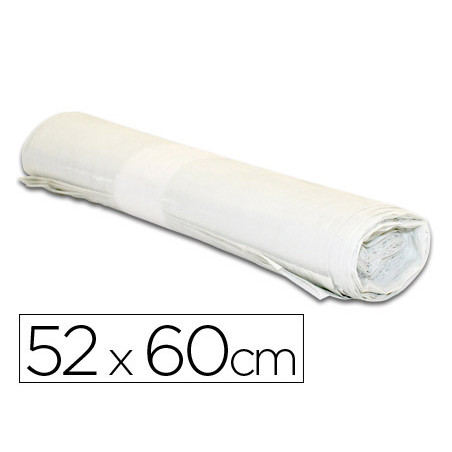 Bolsa basura domestica blanca 52x60cm galga 70 rollo de 20 unidades