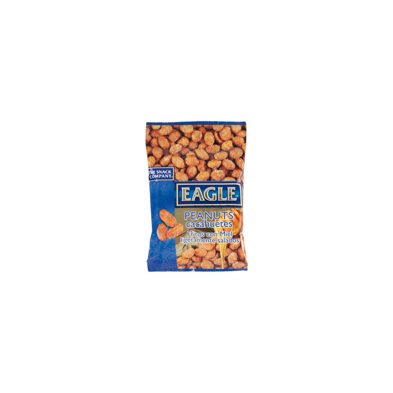 Cacahuetes fritos con miel eagle snacks ligeramente salados bolsa 90 gr