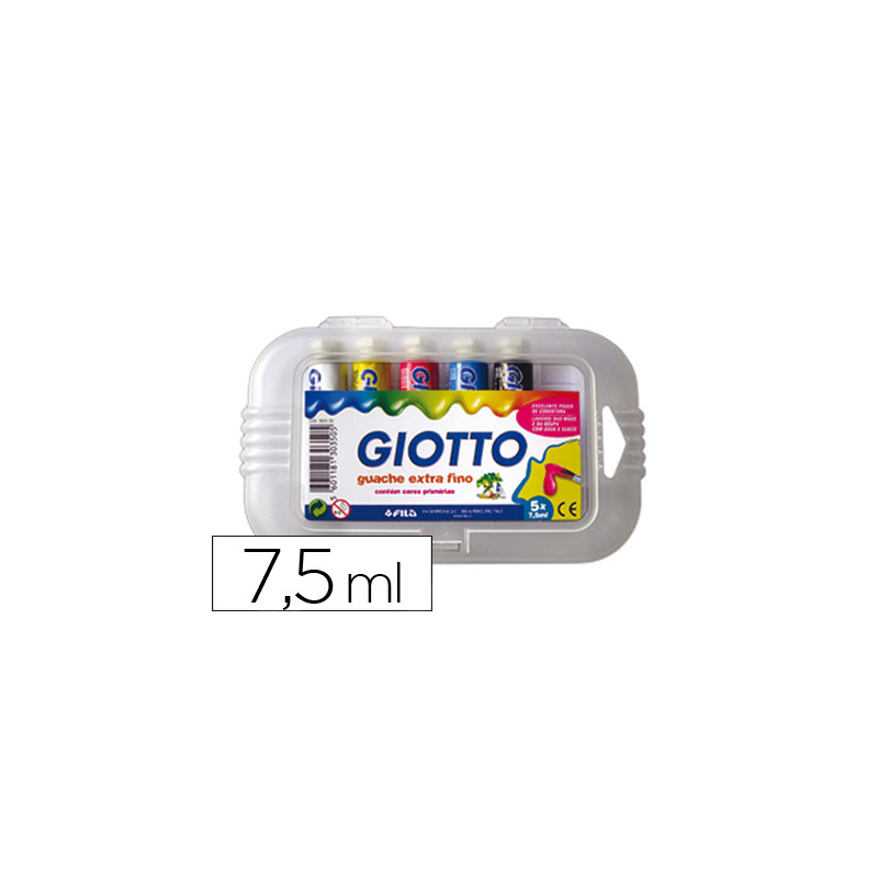 Tempera giotto 7,5 ml estuche 5 colores surtidos