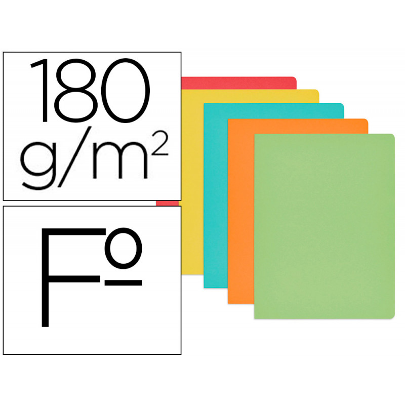 Subcarpeta cartulina gio folio colores surtidos 180 gr/m2 paquete de 50 unidades