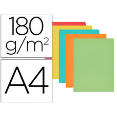 Subcarpeta cartulina gio din a4 colores pasteles surtidos 180 g/m2 paquete de 50 unidades