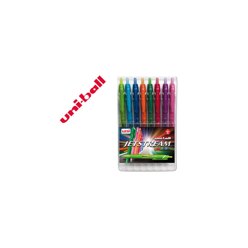 Boligrafo uni-ball jet stream sxn-157c retractil estuche de 8 unidades colores surtidos