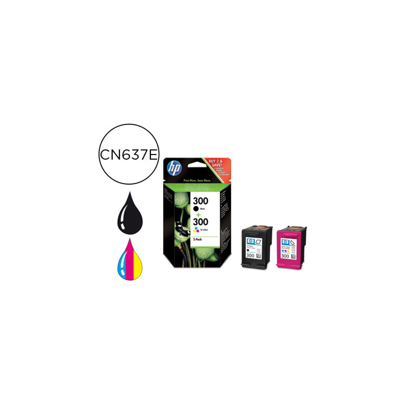Ink-jet hp n.300 negro + tricolor deskjet photosmart envy pack 2