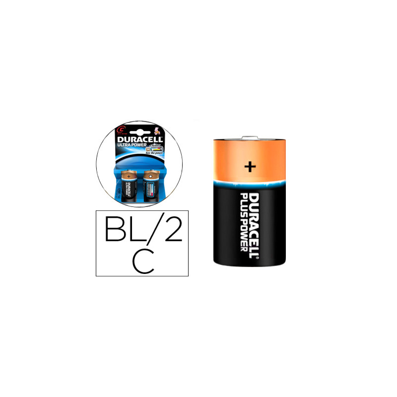 Pila duracell alcalina ultra power c blister de 2 unidades
