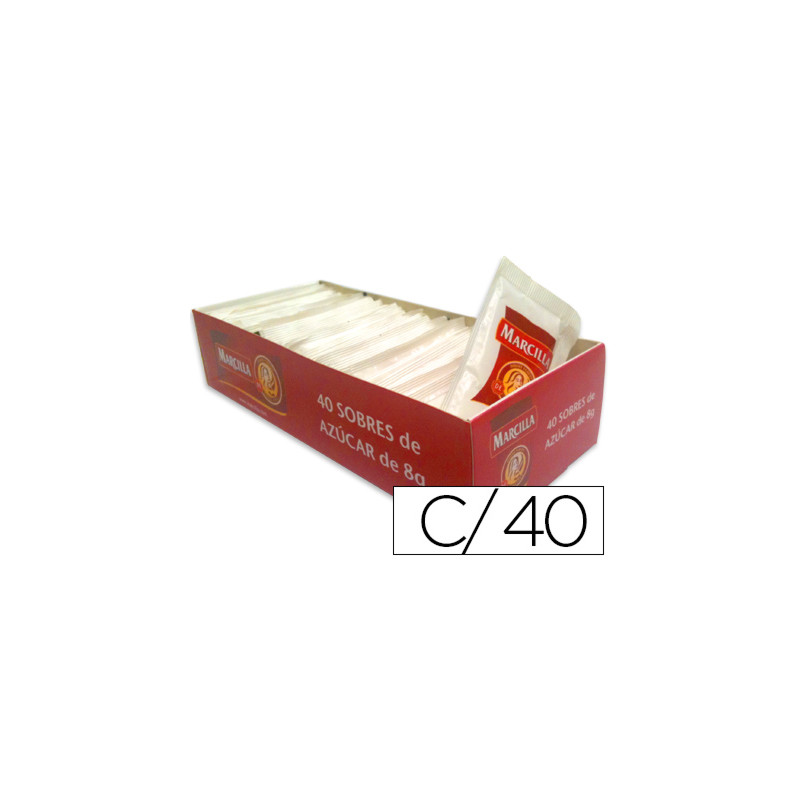 Azucar blanca en sobres de 8g caja de 40 sobres