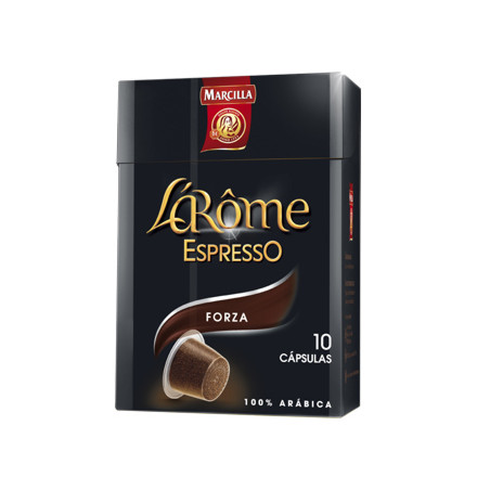 Cafe l 'or espresso forza fuerza 9 caja de 10 unidades compatible con nespresso
