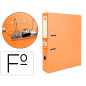 Archivador de palanca liderpapel folio documenta forrado pvc con rado lomo 75mm naranja con compresor