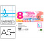 Recambio liderpapel cuarto apaisado pautaguia 100 hojas 75 g cuadriculado pautado 8mm con margen 2 taladros