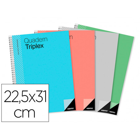 Bloc triplex additio plan curso evaluacion continua plansemanal tutorias mas 6 fundas ransparentes 22,5x31cm catalan