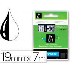 Cinta dymo negro transparente 19mm x 7 mt d1