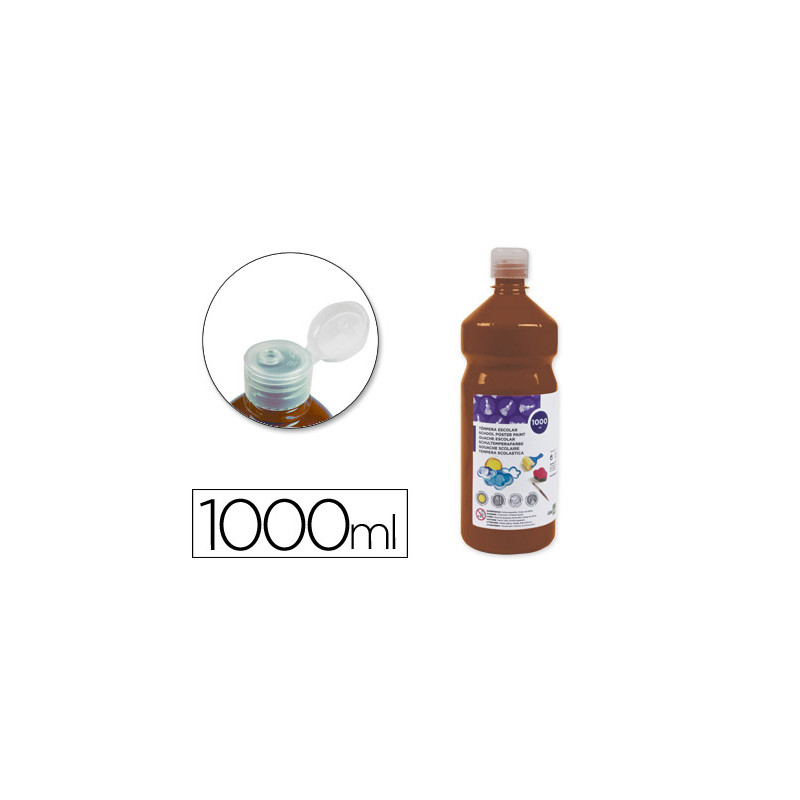 Tempera liquida liderpapel escolar 1000 ml marron