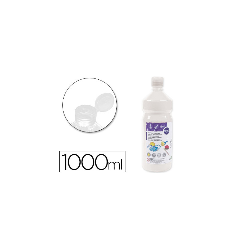 Tempera liquida liderpapel escolar 1000 ml blanco
