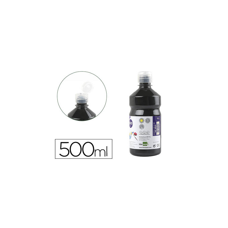 Tempera liquida liderpapel escolar 500 ml negro