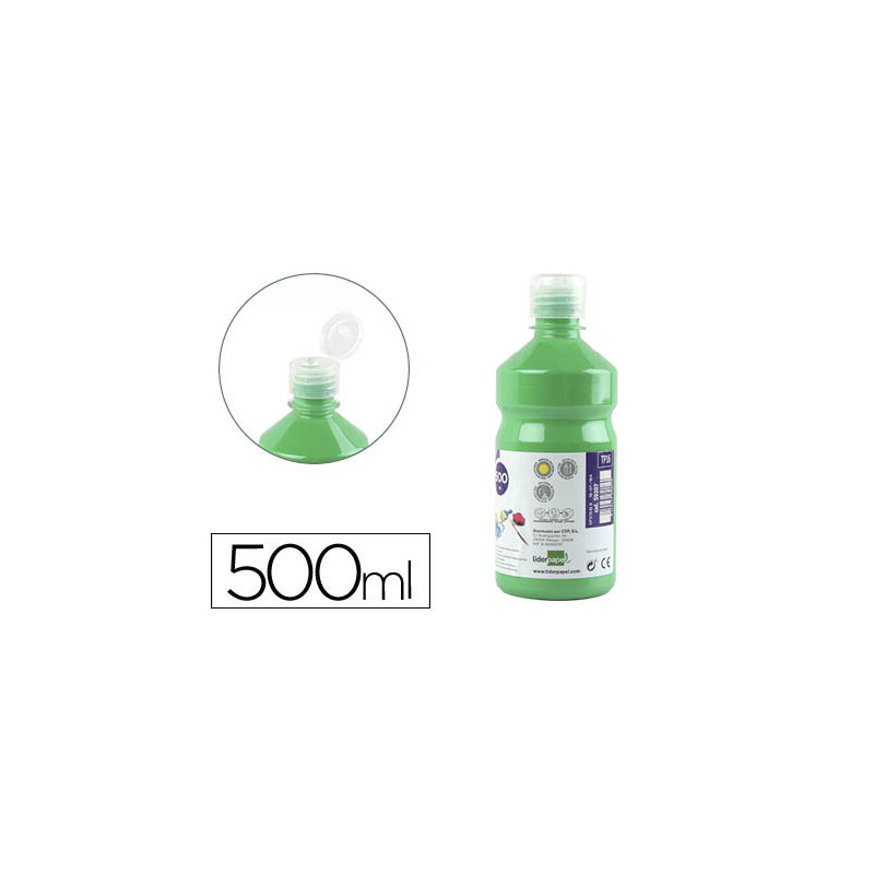 Tempera liquida liderpapel escolar 500 ml verde