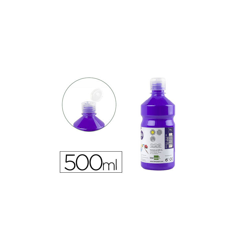 Tempera liquida liderpapel escolar 500 ml violeta