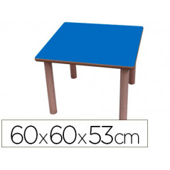 Mesa madera mobetuc t2 cuadrada con tapa laminada haya 60x60 cm
