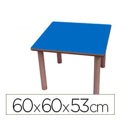 Mesa madera mobetuc t2 cuadrada con tapa laminada haya 60x60 cm