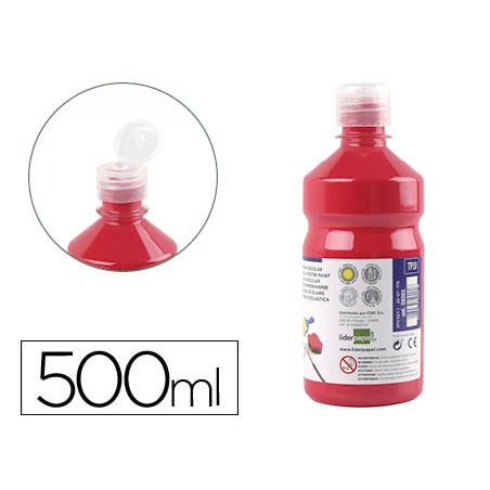 Tempera liquida liderpapel escolar 500 ml rojo escarlata