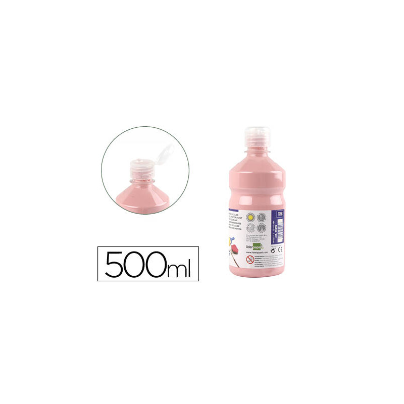Tempera liquida liderpapel escolar 500 ml rosa
