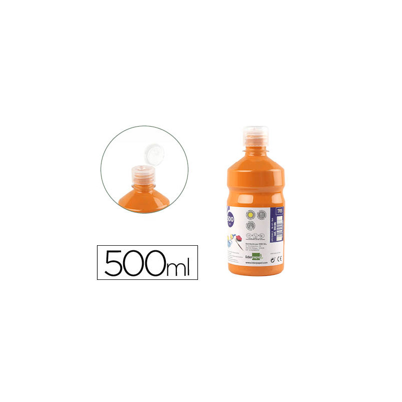 Tempera liquida liderpapel escolar 500 ml naranja