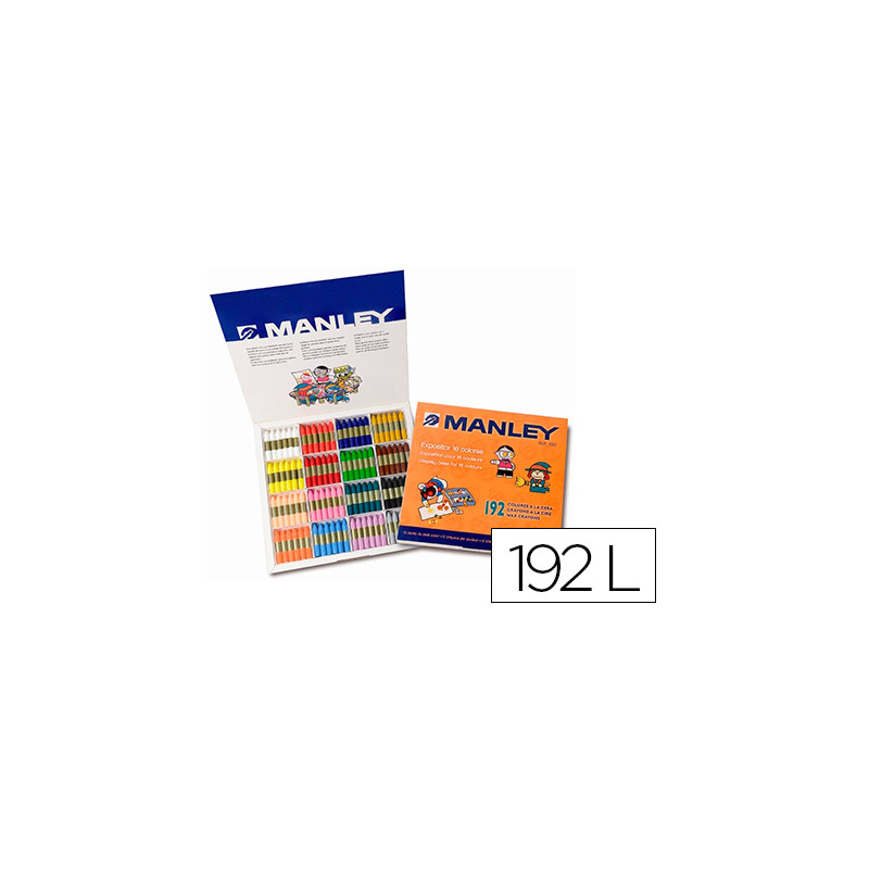Lapices cera manley school pack de 192 unidades colores surtidos 16 x color