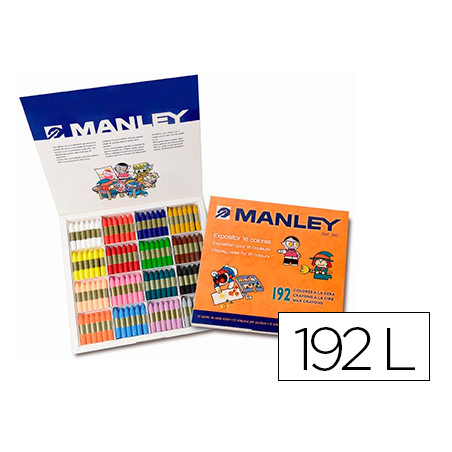 Lapices cera manley caja de 192 unidades 16 colores surtidos
